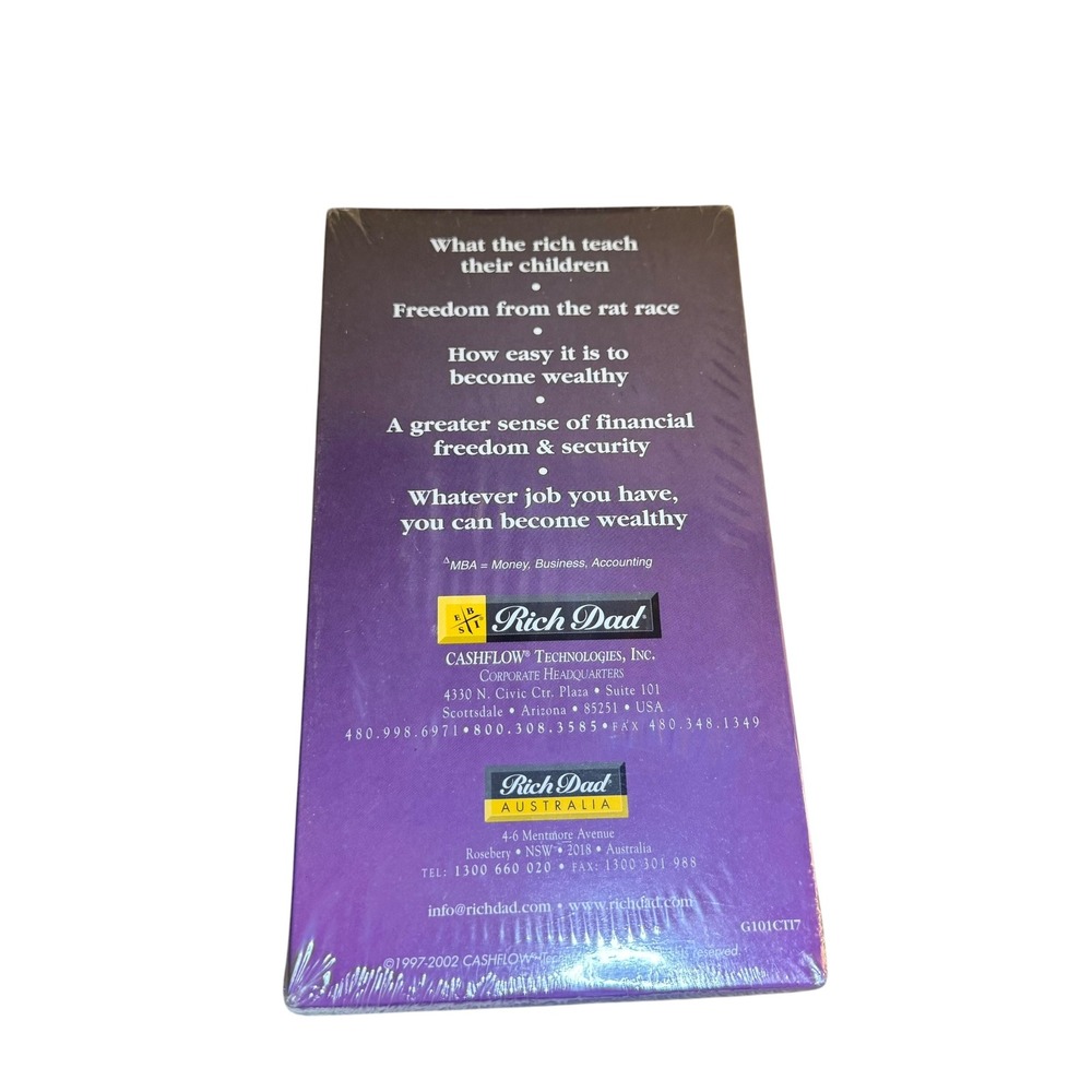 Rich Dad Cashflow 101 Board Game & Secrets of the Rich VHS Robert Kiyosaki New - Picture 2 of 3